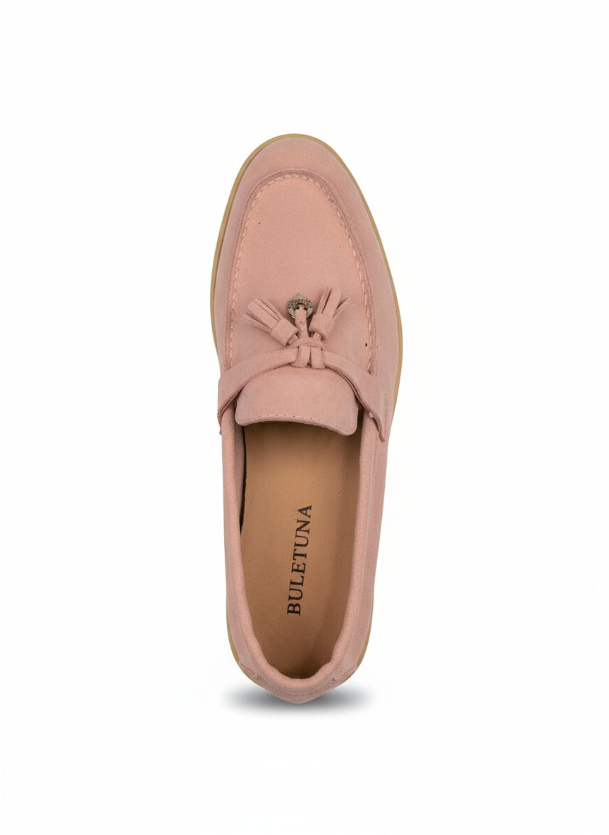 Blush Suede Casual Loafers
