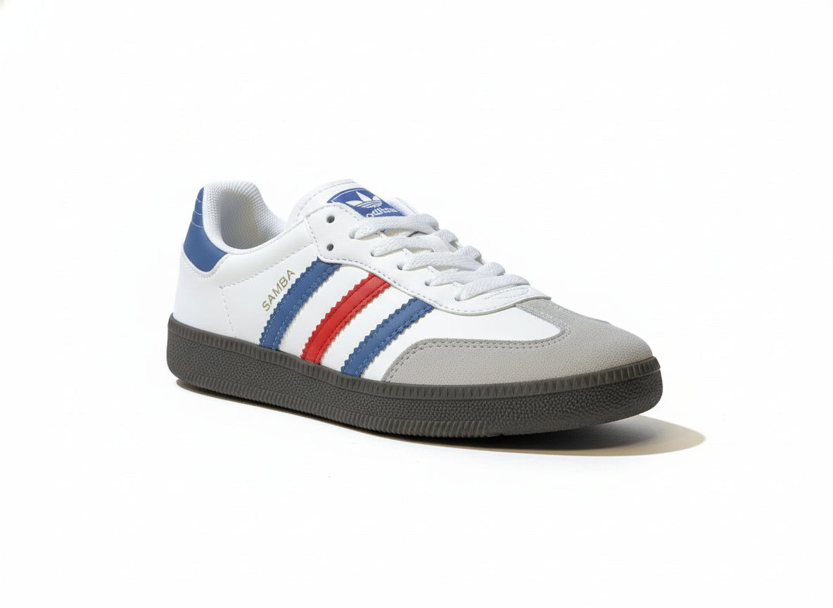 Retro Samba Red Blue Stripes Classic Style Sneakers