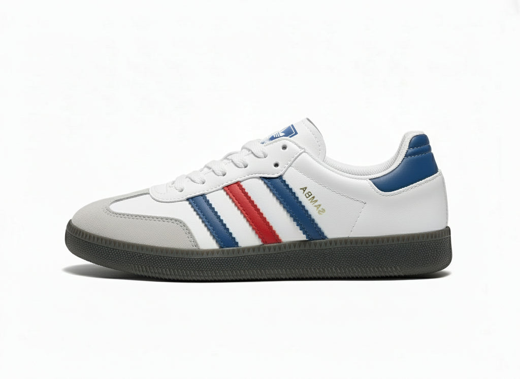 Retro Samba Red Blue Stripes Classic Style Sneakers