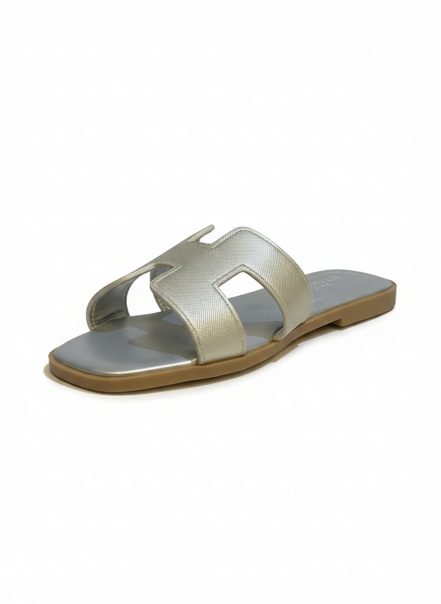 Beige Slip On Comfort Sandals for Women
