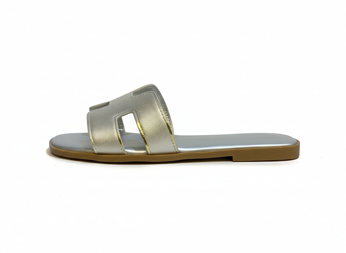 Beige Slip On Comfort Sandals for Women
