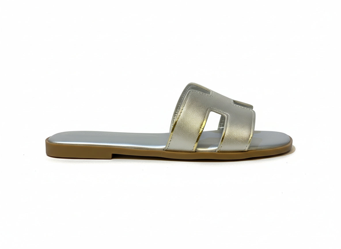 Beige Slip On Comfort Sandals for Women
