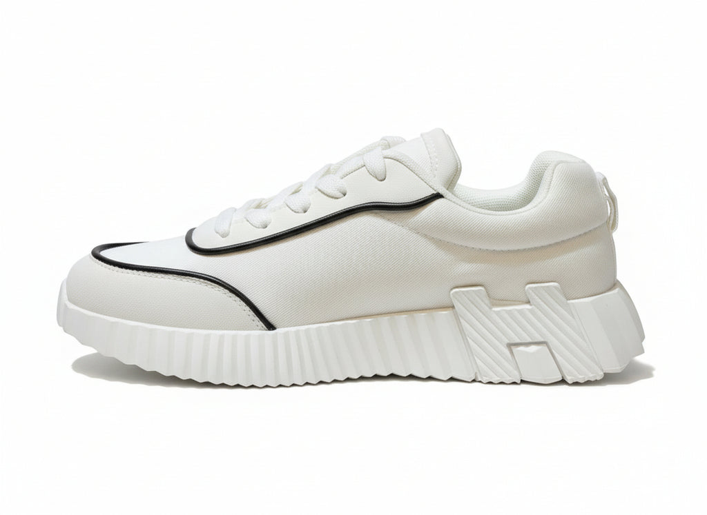 White FlexWave Unisex Lightweight Streetwear Sneakers