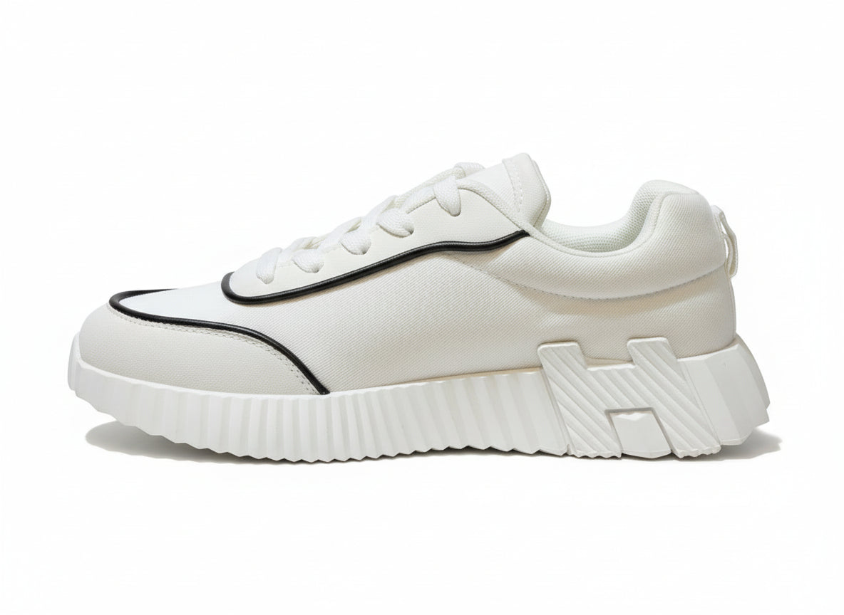 White FlexWave Unisex Lightweight Streetwear Sneakers