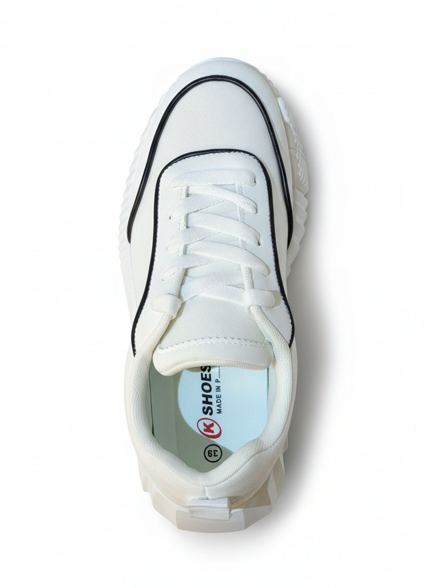 White FlexWave Unisex Lightweight Streetwear Sneakers