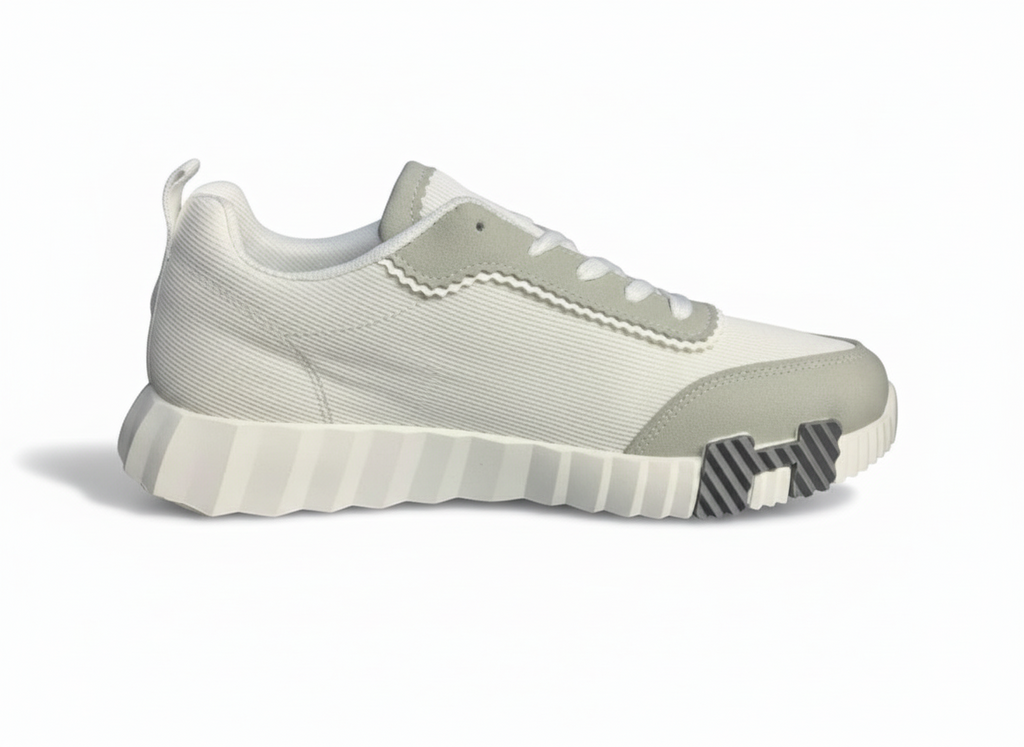 White FlexWave Pro Lightweight Sports Sneakers for Men