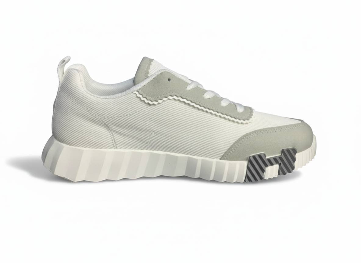 White FlexWave Pro Lightweight Sports Sneakers for Men
