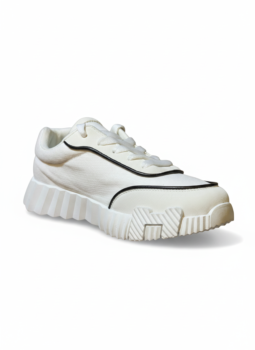 White FlexWave Unisex Lightweight Streetwear Sneakers
