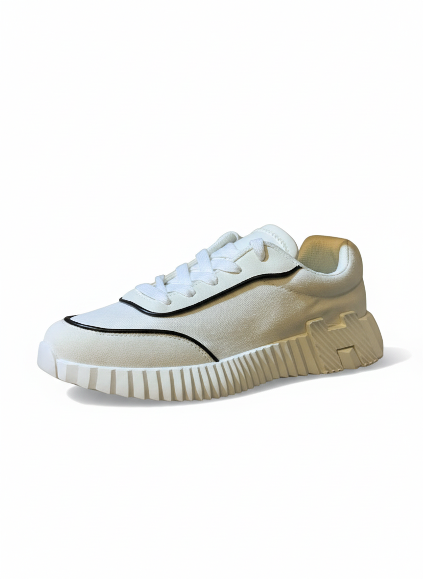 White FlexWave Unisex Lightweight Streetwear Sneakers