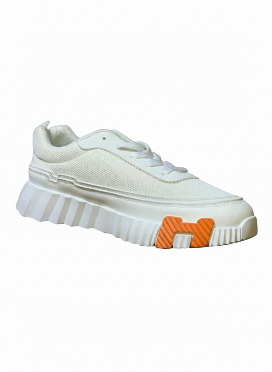 White AeroEdge Lightweight Chunky Sole Sneakers for Women