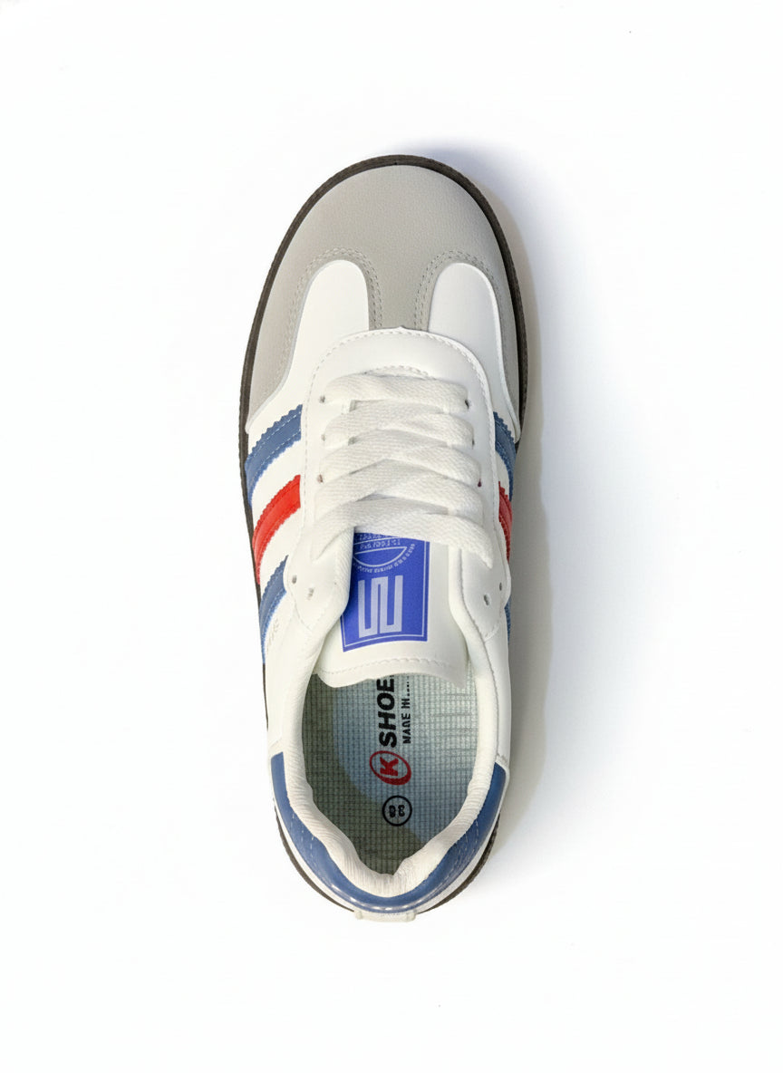 Retro Samba Red Blue Stripes Classic Style Sneakers