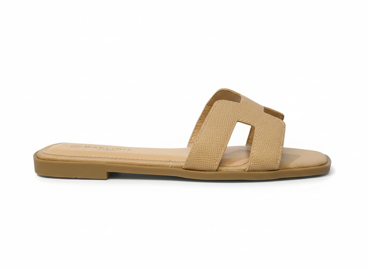 Nude Slip On Comfort Sandals for Women