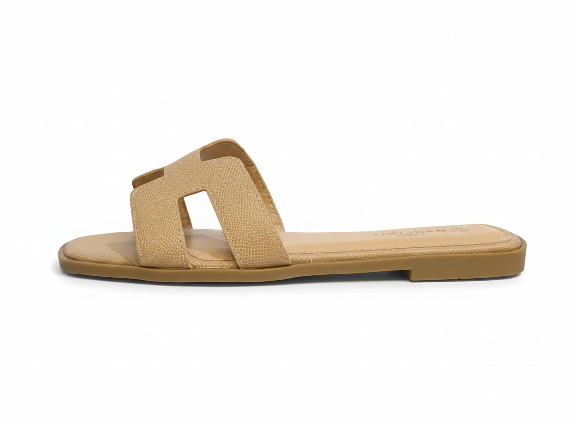 Nude Slip On Comfort Sandals for Women