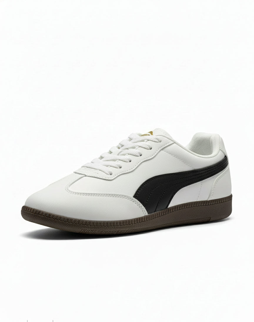 White & Black Retro Classic Sneakers