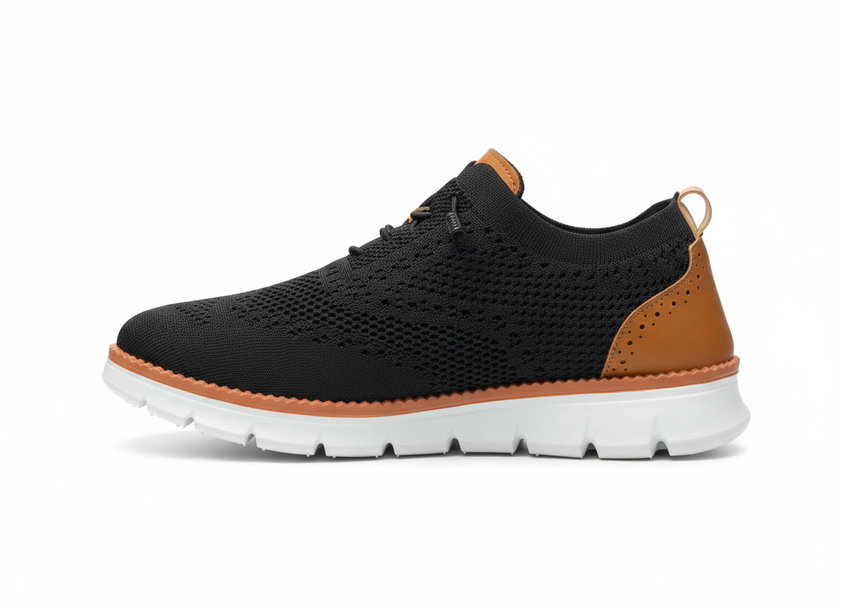 Black & Brown Knit Comfort Shoes
